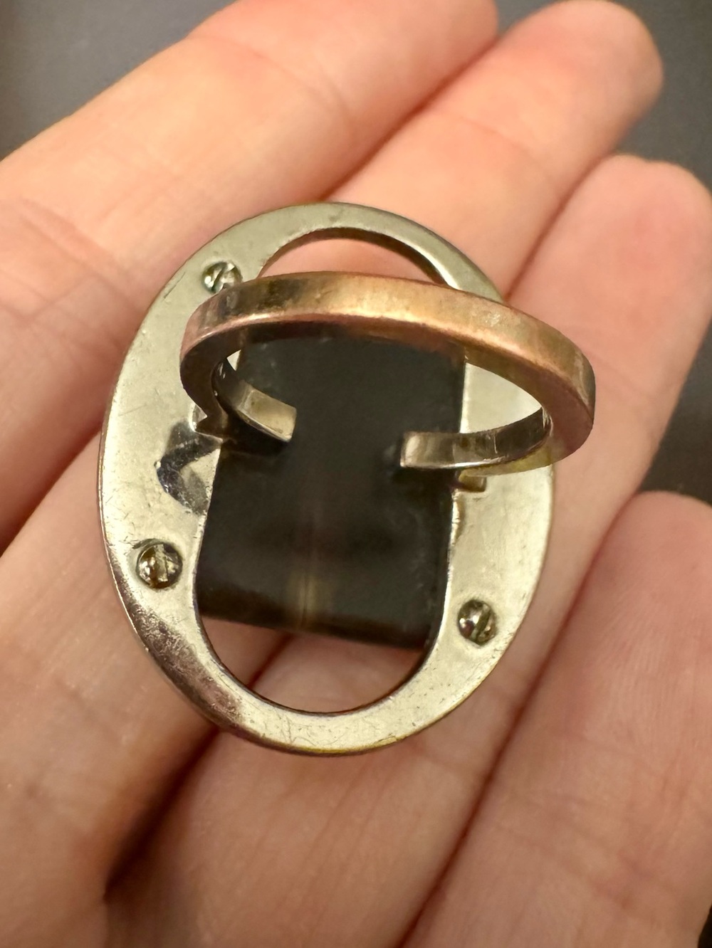 Coach Silver O and Tortoise Shell Resin Ring - Picture 6 of 11
